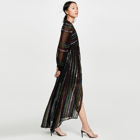 NWT Rococo Sand black sequin polka dot maxi dress - Picture 4 of 10